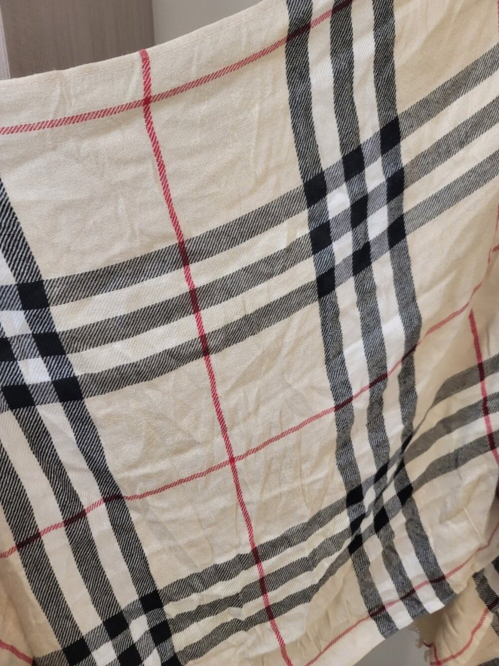 Burberry Cashmere Nova Check Scarf Stole Shawl made in Scotland unisex Brown - Picture 2 of 6